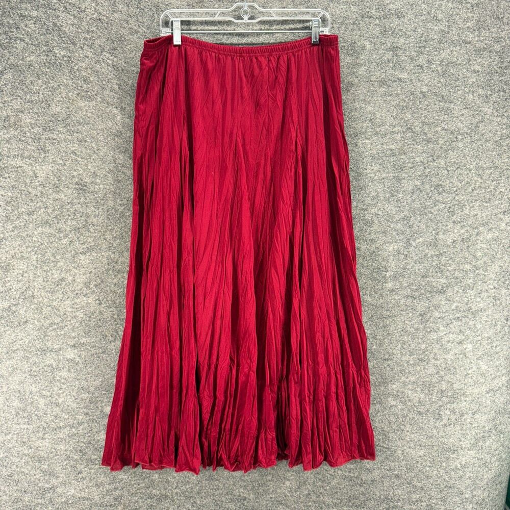 Larry Levine Elegant Crimson Midi Skirt